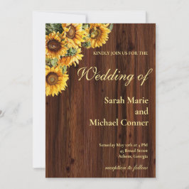 Sunflower Botancial Wedding Invitation 招待状