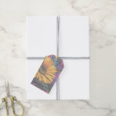 Sunflower Botanical Acrylic Painted Floral ギフトタグ (より糸付き)