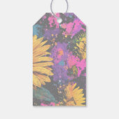 Sunflower Botanical Acrylic Painted Floral ギフトタグ (裏面)