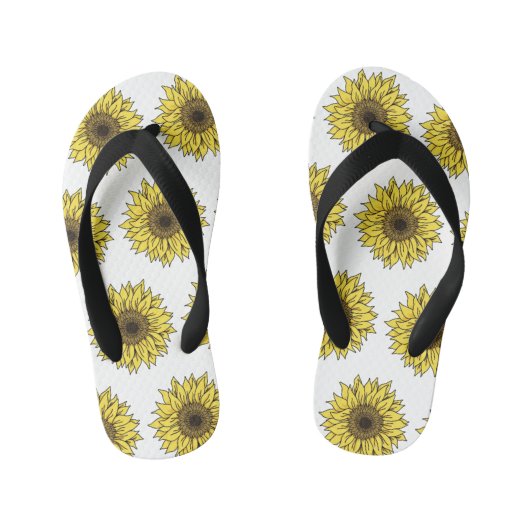 Sunflower, botanical, gift for women キッズビーチサンダル (フットベッド)