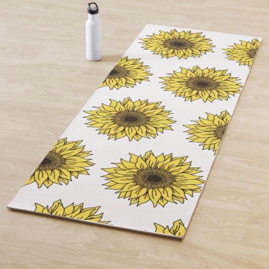 Sunflower, botanical, gift for women ヨガマット (インサイチュ)