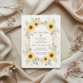 Sunflower Botanical Rustic Wedding Invitation 招待状