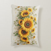 Sunflower Bouquet Botanical Art アクセントクッション (裏面(縦))
