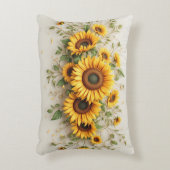 Sunflower Bouquet Botanical Art アクセントクッション (正面(垂直))