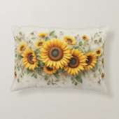 Sunflower Bouquet Botanical Art アクセントクッション (裏面)