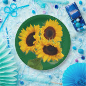 Sunflower Bouquet Disposable Paper Plate ペーパープレート (パーティー)