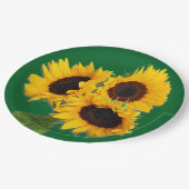 Sunflower Bouquet Disposable Paper Plate ペーパープレート (アングル)