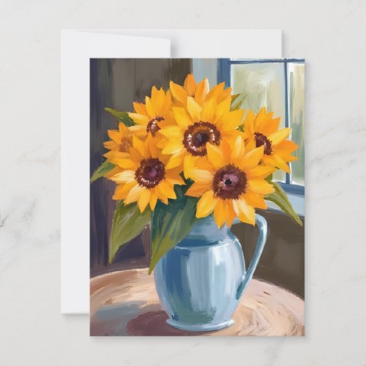 Sunflower Bouquet Floral Watercolor Card (正面)