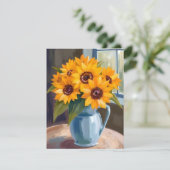 Sunflower Bouquet Floral Watercolor Card (スタンド正面)