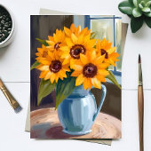 Sunflower Bouquet Floral Watercolor Card