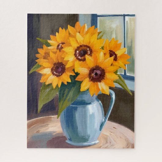 Sunflower Bouquet Floral Watercolor Painting ジグソーパズル (縦)