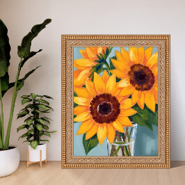 Sunflower Bouquet | Yellow Watercolor Floral ポスター