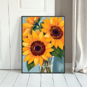 Sunflower Bouquet | Yellow Watercolor Floral ポスター