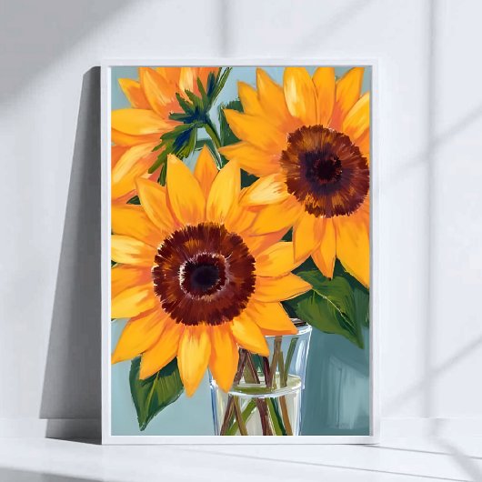 Sunflower Bouquet | Yellow Watercolor Floral ポスター