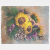 Sunflower Breeze フリースブランケット (正面(横))