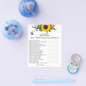 Sunflower Bridal Shower Trivia Question チラシ (シングル)