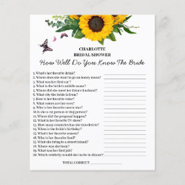 Sunflower Bridal Shower Trivia Question チラシ