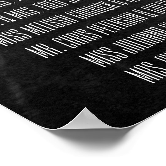 Sunflower Bride 9 Table Autumn Chalkboard Wedding ポスター (角)