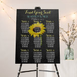 Sunflower Bride 9 Table Autumn Chalkboard Wedding ポスター<br><div class="desc">At your next event, save time and eliminate the escort cards with this modern way of finding your seat. This seat chart poster fits perfectly inside a 24"x36" frame and will display easily on an easel or table top. Personalize it as you choose, just another way to make your party...</div>