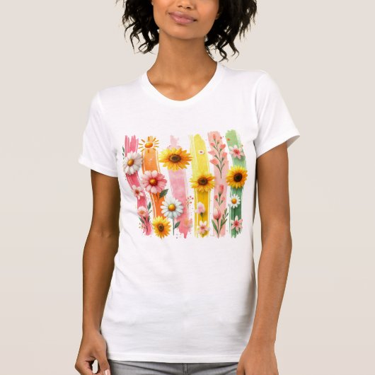 Sunflower Brushstroke | Brushstroke floral | coque Tシャツ (正面)