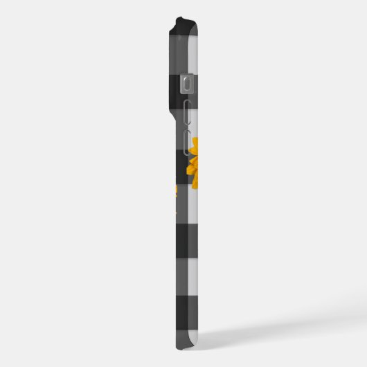 Sunflower Buffalo Plaid iPhoneケース (左側面)