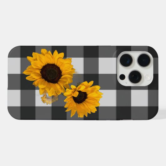 Sunflower Buffalo Plaid iPhoneケース (裏面横)