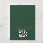 Sunflower Burgundy Navy Blue QR Code Wedding 招待状 (裏面)