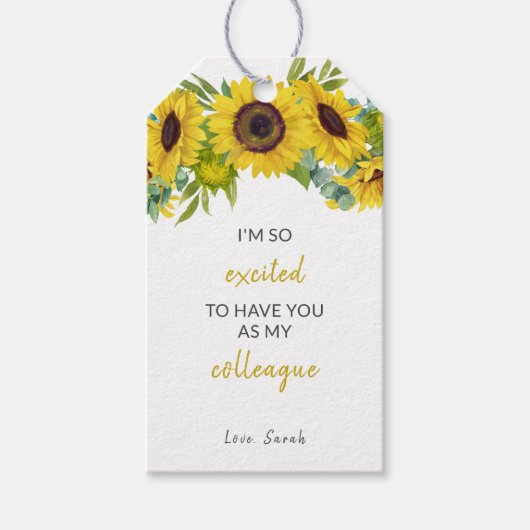 Sunflower Business Employee Participate Thank ギフトタグ (正面)