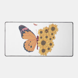 Sunflower Butterfly Hybrid Aesthetic Mouse Pad デスクマット