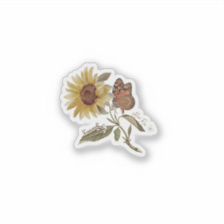 Sunflower Butterfly Sticker, Grounded Roots Decal シール