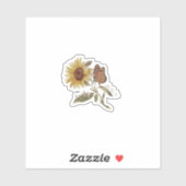Sunflower Butterfly Sticker, Grounded Roots Decal シール (シート)