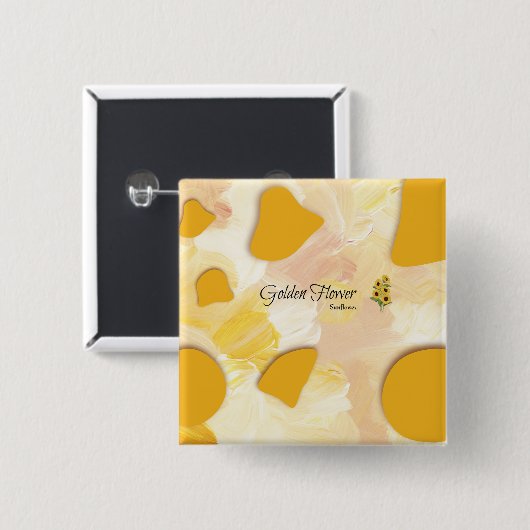 sunflower button  缶バッジ (正面&裏面)