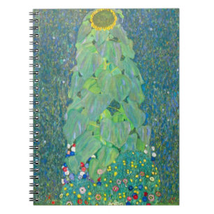 Sunflower by Klimt, Vintage Flowers Art Nouveau ノートブック