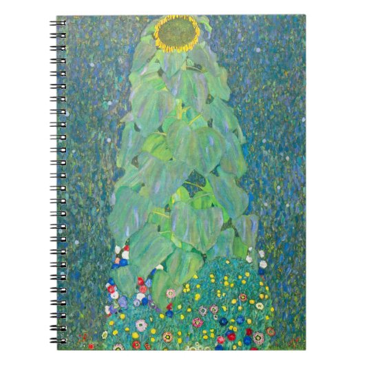 Sunflower by Klimt, Vintage Flowers Art Nouveau ノートブック (正面)