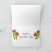 Sunflower Cardパーソナライズなハッピーバースデーの叔母さん カード (内部)