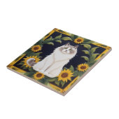 Sunflower Cats - Ragdoll Cat & Yellow Sunflowers タイル (側面)
