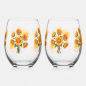 Sunflower Celebration Wedding ステムなしワイングラス (裏面)