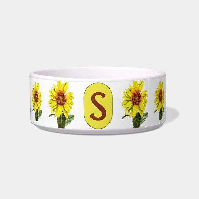 Sunflower Ceramic Pet Bowl ボウル (正面)