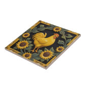 Sunflower Chicken - Yellow Hen & Sunflowers タイル (側面)