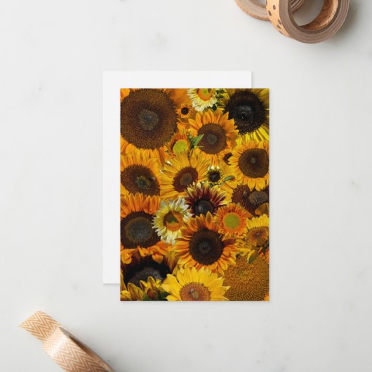 Sunflower Collage  ノートカード (正面/裏面インサイチュ)