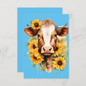 Sunflower Cow Thank You Card サンキューカード (正面/裏面)
