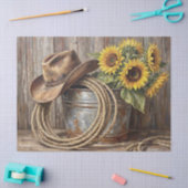 Sunflower Cowboy Hat Still Life Decoupage 薄葉紙 (クラフト)
