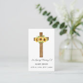 Sunflower Cross Memorial Funeral Prayer Card 名刺 (スタンド正面)