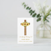 Sunflower Cross Memorial Funeral Prayer Card 名刺 (スタンド正面)