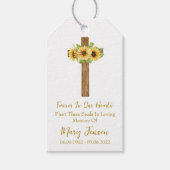 Sunflower Cross Memorial Funeral Seed Packet  ギフトタグ (正面)