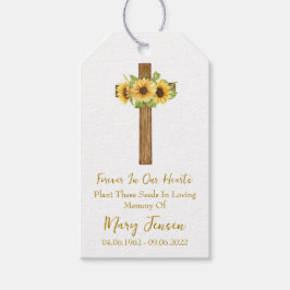 Sunflower Cross Memorial Funeral Seed Packet  ギフトタグ