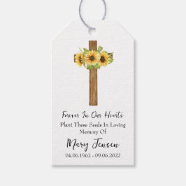 Sunflower Cross Memorial Funeral Seed Packet  ギフトタグ