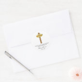Sunflower Cross Memorial Funeral Seed Packet ラウンドシール (封筒)