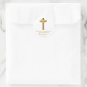 Sunflower Cross Memorial Funeral Seed Packet ラウンドシール (バッグ)