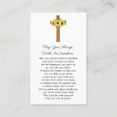 Sunflower Cross Memorial Photo Funeral Prayer Card 名刺 (裏面)